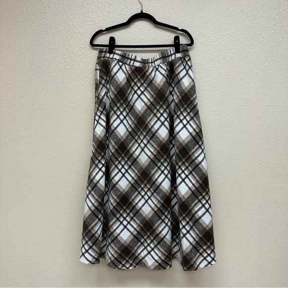 IDEALSANXUN Plaid Long Wool A-Line Skirt - Picture 3 of 9